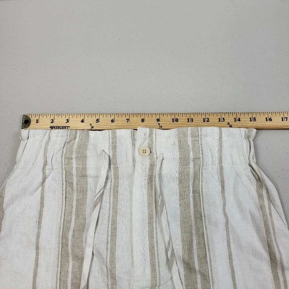 Madewell Women's Linen Blend Striped Elastic Waist Sz Small NEW